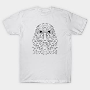 Abstract Hawk Essence: Intricate Line Art Interpretation T-Shirt
